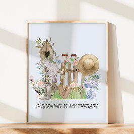 Vattenfärgad Blommigt  Verktyg och offert Poster