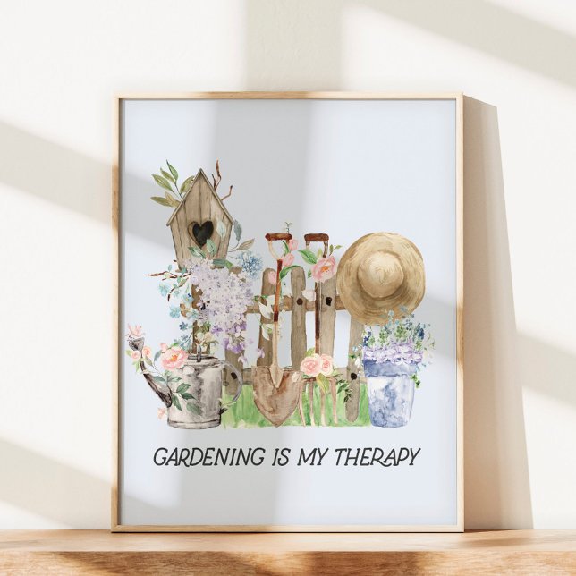 Vattenfärgad Blommigt  Verktyg och offert Poster (In situ under sunlight)