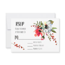 Vattenfärgad Blommigt Vinterbär OSA