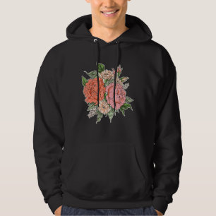 Vattenfärgad Blomsterträdgård Hoodie