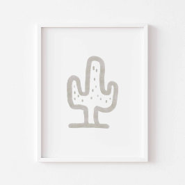 Vattenfärgad boho minimalistisk cactus poster