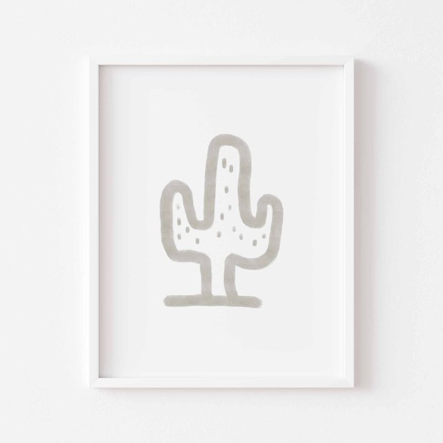 Vattenfärgad boho minimalistisk cactus poster (Skapare uppladdad)