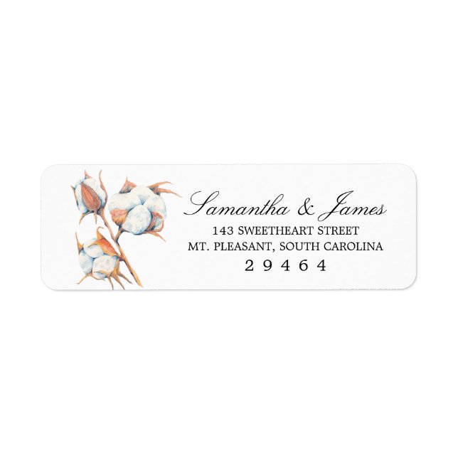 Vattenfärgad bomullsfabrik | RETURADRESS Etikett (Framsidan)