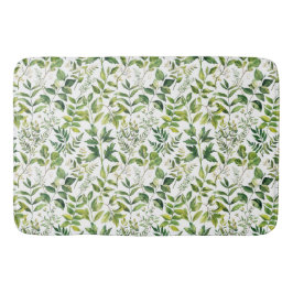 Vattenfärgad botanisk Grönt löv Badrumsmatta