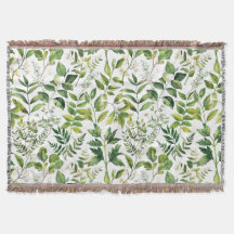 Vattenfärgad botanisk Grönt löv