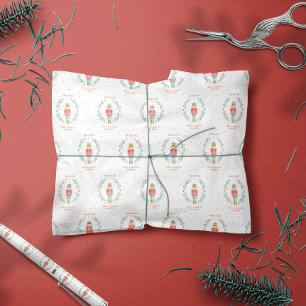 Vattenfärgad botanisk söt julson presentpapper
