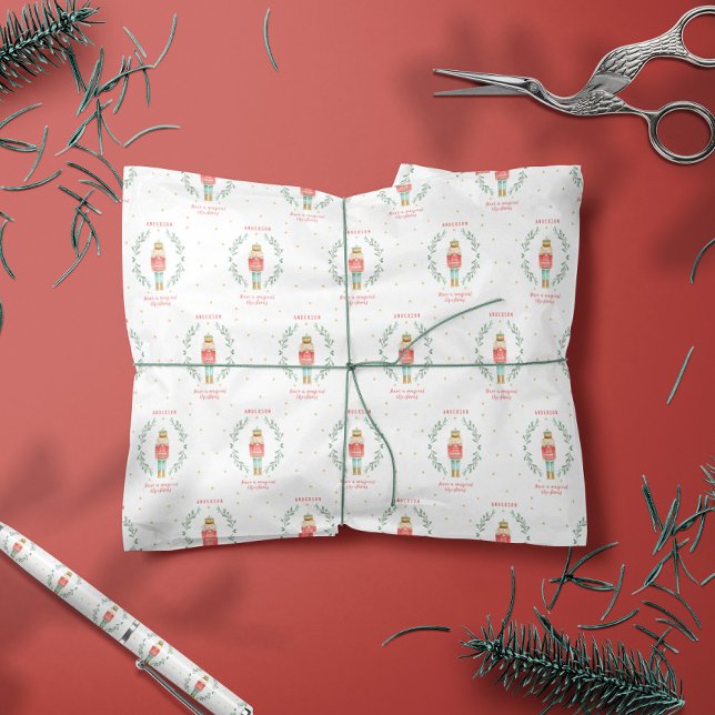 Vattenfärgad botanisk söt julson presentpapper (Skapare uppladdad)
