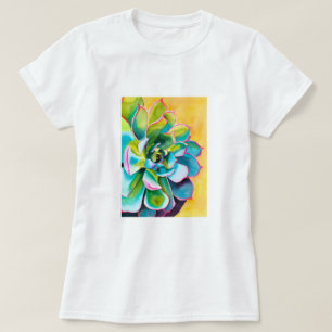 Vattenfärgad botanisk t shirt