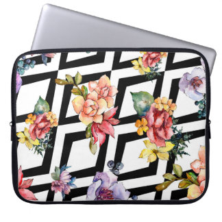 Vattenfärgad bukettblomma. Blommigt botaniskt Laptop Fodral