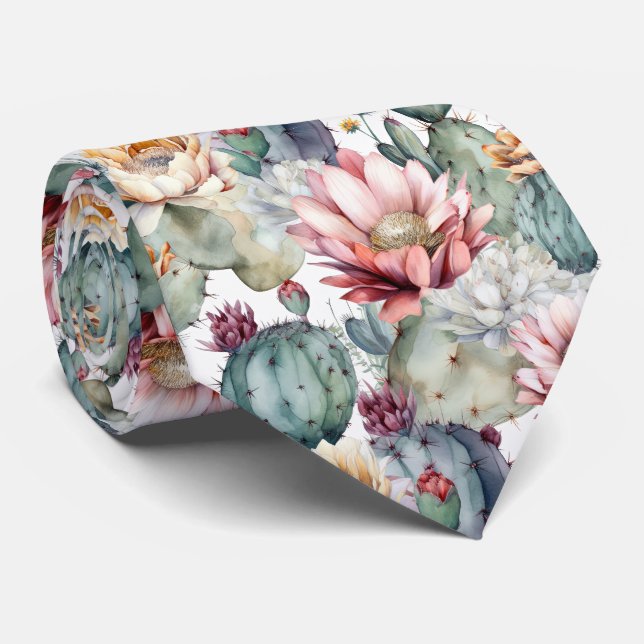 Vattenfärgad Cacti Blooming Succulations Slips (Rullad)