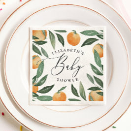 Vattenfärgad citrus-blommigt, trädgårdshandskdusch pappersservett