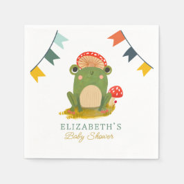 Vattenfärgad cute Frog Baby Shower Pappersservett