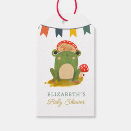 Vattenfärgad cute Frog Baby Shower Presentetikett