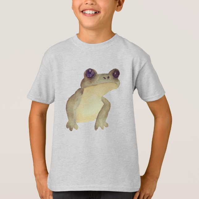 Vattenfärgad cute Frog T Shirt (Framsida)