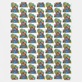 Vattenfärgad cute Home Sweet Home Art Fleecefilt