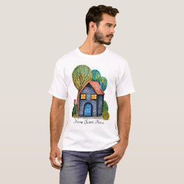 Vattenfärgad cute Home Sweet Home Art T Shirt