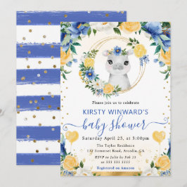 Vattenfärgad Cute Jungle Hippo Baby Shower Inbjudningar