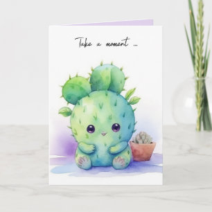 Vattenfärgad cute Succulent Kort