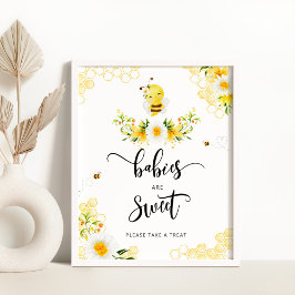Vattenfärgad daisy av bin Spädbarn är söt Poster