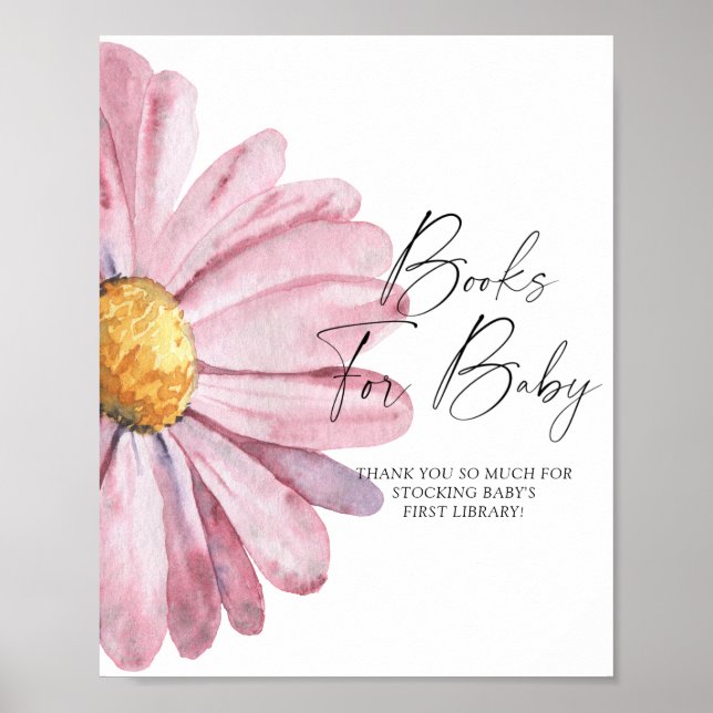 Vattenfärgad Daisy - bokar för baby poster (Framsidan)