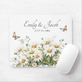 Vattenfärgad Daisy Bouquet för par Musmatta