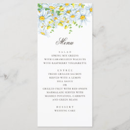 Vattenfärgad daisy. Chamomile. Sommar blommigt brö Meny