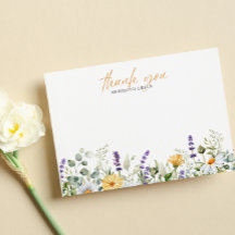 Vattenfärgad Daisy Lavender Tackkort från