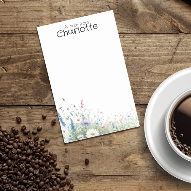 Vattenfärgad daisy namn post-it block (Skapare uppladdad)