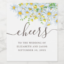 Vattenfärgad daisy. Skript för Rustic blommigt brö