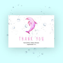 Vattenfärgad delfin - tack för att du duschade bar