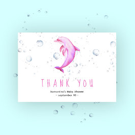 Vattenfärgad delfin - tack för att du duschade bar