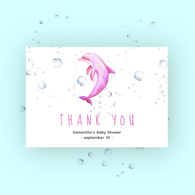 Vattenfärgad delfin - tack för att du duschade bar kort (Skapare uppladdad)