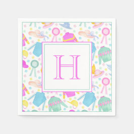 Vattenfärgad derby Jerseys & Hats Monogram Pappersservett