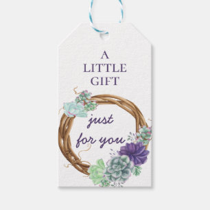 Vattenfärgad Desert Garden Succulents Rustik Utan Presentetikett