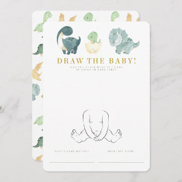 Vattenfärgad dinosaur Baby Shower-spel Inbjudningar