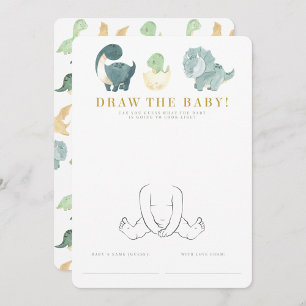 Vattenfärgad dinosaur Baby Shower-spel Inbjudningar