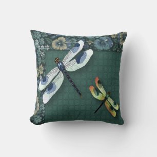 Vattenfärgad dragonflies och Calico-fyllning Kudde