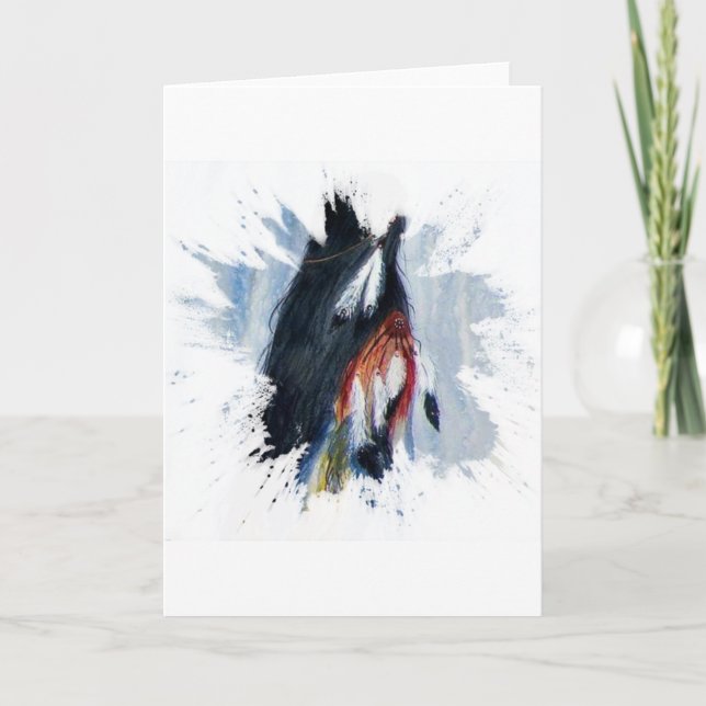 Vattenfärgad Eagle Feathers Helgkort (Framsida)