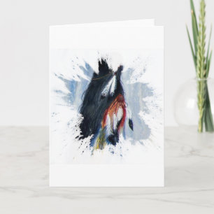 Vattenfärgad Eagle Feathers Helgkort
