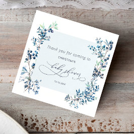 Vattenfärgad Elegant Blåbär, babyskor Napkins Pappersservett
