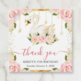 Vattenfärgad Elegant Blommigt Svan födelsedag Gåvor Etiketter