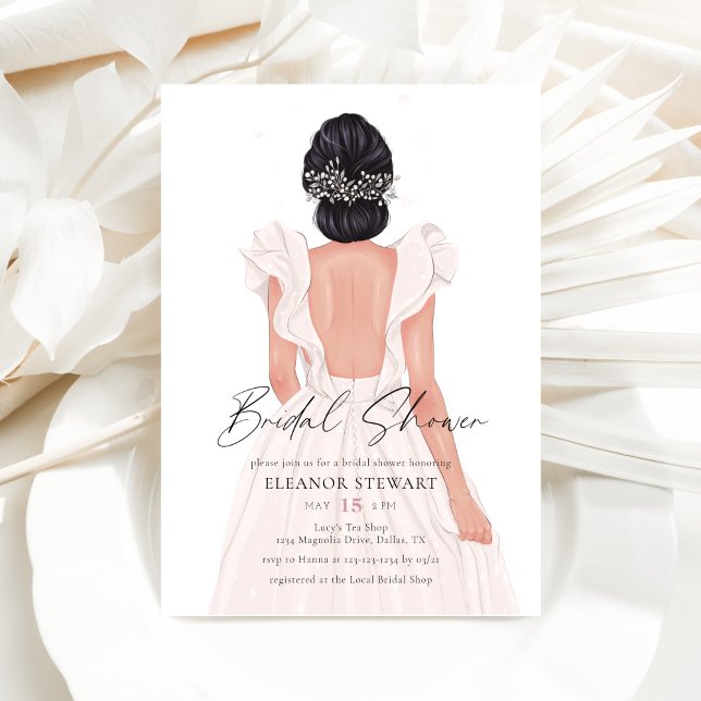 Vattenfärgad Elegant Bride Möhippa Gown Möhippa Inbjudningar (Skapare uppladdad)