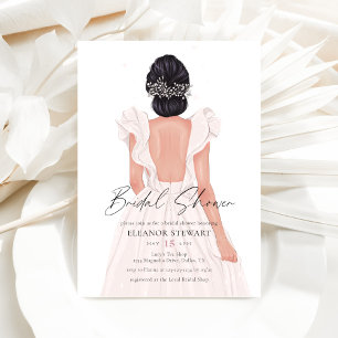 Vattenfärgad Elegant Bride Möhippa Gown Möhippa Inbjudningar