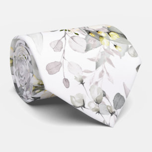 Vattenfärgad Elegant Cream Ro+Eucalyptus Neck Tie Slips