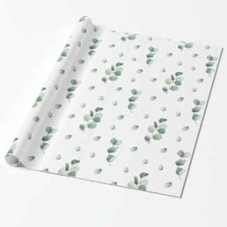 Vattenfärgad Elegant Greenery Eucalyptus Löv Presentpapper