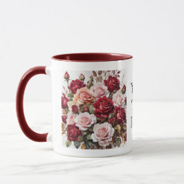 Vattenfärgad Elegant Maroon Ro Flower Mugg
