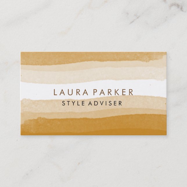 Vattenfärgad Elegant Minimal subtle Brown Splatter Visitkort (Framsida)