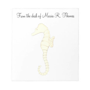 Vattenfärgad Elegant Modern Seahorse Sjöliv Anteckningsblock