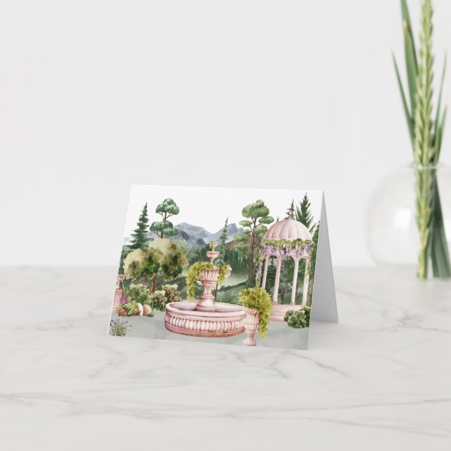 Vattenfärgad estetisk grönt-elegant kort (Framsida)