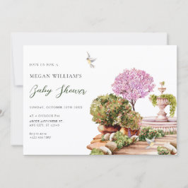 Vattenfärgad estetisk trädgård inbjudningar